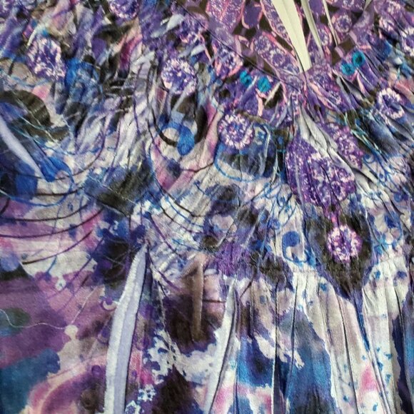 ONE WORLD Velvet Blouse Boho Style. Size M - Picture 4 of 10